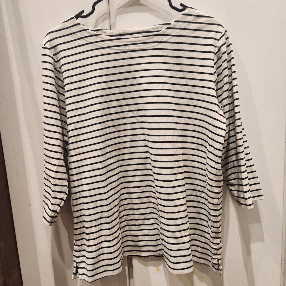 Catalina Women's nautical striped coastal 3/4 sleeve